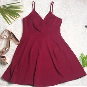 Spaghetti Strap Burgundy Dress